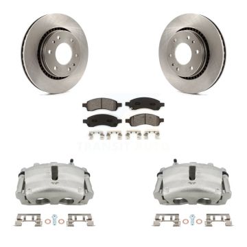 Front Disc Brake Caliper Rotor Semi-Metallic Pad Kit For Chevrolet Trailblazer GMC Envoy KC8-100092S