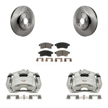 Front Disc Brake Caliper Rotors And Ceramic Pads Kit For 2013-2014 Chevrolet Sonic RS KC8-100094C
