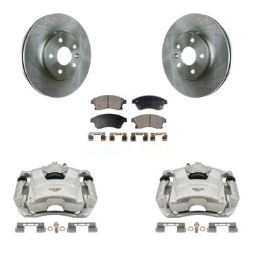 Front Disc Brake Caliper Rotor & Semi-Metallic Pad Kit For Chevrolet Cruze Sonic Limited KC8-100094P