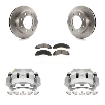 Front Disc Brake Caliper Rotor And Semi-Metallic Pad Kit For Ford F-350 Super Duty F-250 KC8-100095S