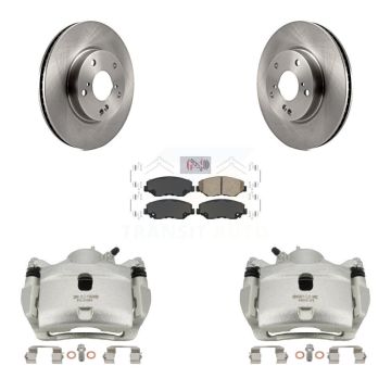 Front Disc Brake Caliper Rotors And Ceramic Pads Kit For Honda Civic KC8-100096N