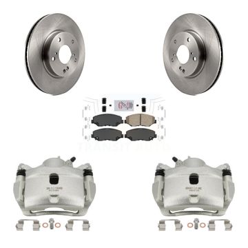 Front Disc Brake Caliper Rotors And Ceramic Pads Kit For Honda Civic KC8-100097N