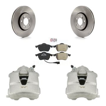 Front Disc Brake Caliper Rotors & Semi-Metallic Pad Kit For Volkswagen Jetta Golf Beetle KC8-100098N