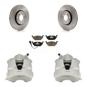 Front Disc Brake Caliper Rotors And Ceramic Pads Kit For 2000-2001 Volkswagen Golf 2.0L KC8-100099C
