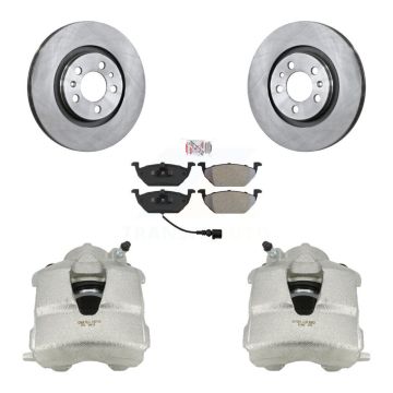 Front Brake Caliper Rotors & Semi-Metallic Pad Kit For Volkswagen Jetta Beetle Golf City KC8-100099N