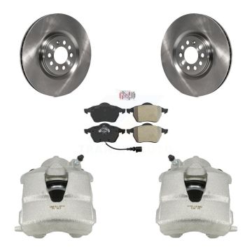 Front Disc Brake Caliper Rotors And Semi-Metallic Pads Kit For Volkswagen Jetta KC8-100100N