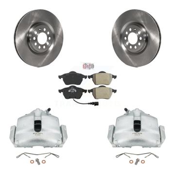Front Disc Brake Caliper Rotors And Semi-Metallic Pad Kit For 2005 Volkswagen Jetta 2.5L KC8-100101N