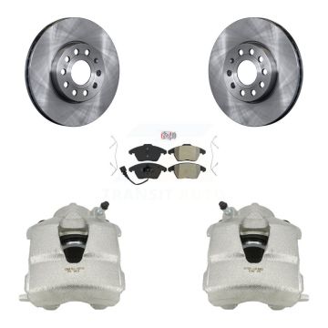 Front Disc Brake Caliper Rotors And Semi-Metallic Pads Kit For Volkswagen Jetta KC8-100102N