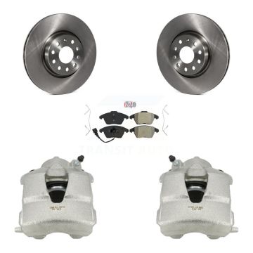 Front Disc Brake Caliper Rotors And Semi-Metallic Pads Kit For Volkswagen Jetta KC8-100103N