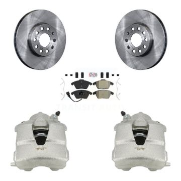 Front Disc Brake Caliper Rotors And Semi-Metallic Pads Kit For Volkswagen Jetta KC8-100104N