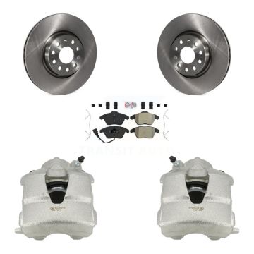 Front Disc Brake Caliper Rotors And Semi-Metallic Pads Kit For Volkswagen Jetta KC8-100105N