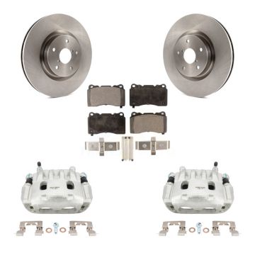 Front Disc Brake Caliper Rotors And Semi-Metallic Pads Kit For Subaru Impreza WRX KC8-100105P