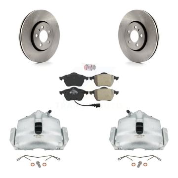 Front Disc Brake Caliper Rotors And Semi-Metallic Pad Kit For 2006 Volkswagen Jetta 2.0L KC8-100106N