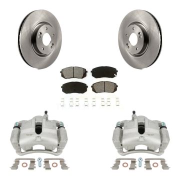 Front Disc Brake Caliper Rotors And Semi-Metallic Pads Kit For Hyundai Tucson KC8-100106S