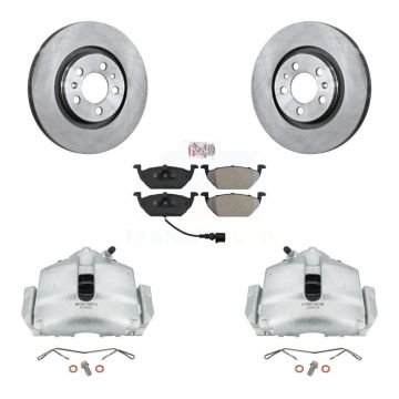 Front Disc Brake Caliper Rotors And Semi-Metallic Pad Kit For 2006 Volkswagen Jetta 2.0L KC8-100108N