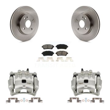 Front Disc Brake Caliper Rotors And Semi-Metallic Pads Kit For 2011-2014 Mazda 2 KC8-100109S