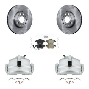 Front Brake Caliper Rotor Semi-Metallic Pad Kit For Volkswagen Jetta Golf Beetle Audi A3 KC8-100110N