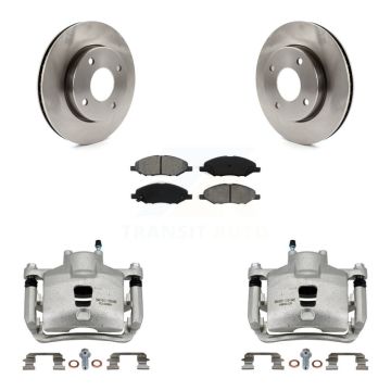 Front Disc Brake Caliper Rotor And Semi-Metallic Pad Kit For 2009-2011 Nissan Versa 1.6L KC8-100110S