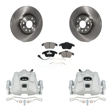 Front Brake Caliper Rotor & Ceramic Pad Kit For Volkswagen Tiguan Passat Audi Q3 Quattro KC8-100111C