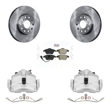 Front Brake Caliper Rotors Semi-Metallic Pad Kit For Volkswagen Jetta Golf Beetle Rabbit KC8-100112N