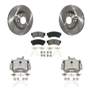 Front Disc Brake Caliper Rotor Semi-Metallic Pad Kit For Ford Fusion Mazda 6 Lincoln MKZ KC8-100112S