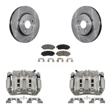 Front Disc Brake Caliper Rotor Ceramic Pad Kit For Honda CR-V Acura RDX Accord Crosstour KC8-100113C