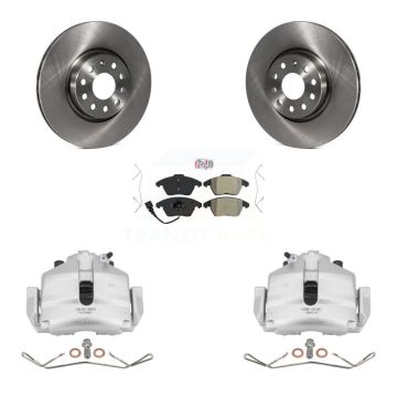 Front Disc Brake Caliper Rotor & Semi-Metallic Pad Kit For Volkswagen Jetta Golf Audi A3 KC8-100113N