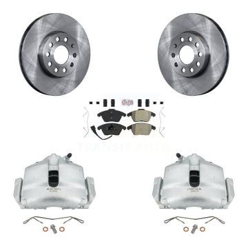 Front Brake Caliper Rotor Semi-Metallic Pad Kit For Volkswagen Jetta Golf Beetle Audi A3 KC8-100114N