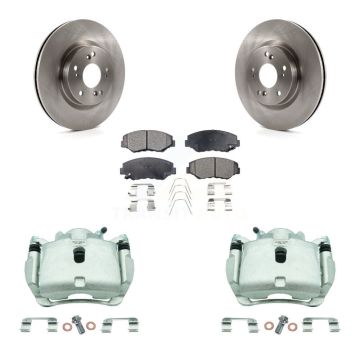 Front Disc Brake Caliper Rotors And Semi-Metallic Pads Kit For 2012-2016 Honda CR-V FWD KC8-100115P
