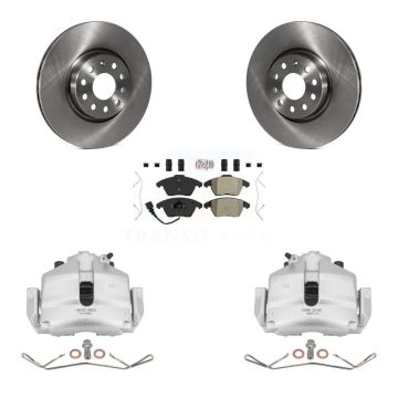Front Disc Brake Caliper Rotor & Semi-Metallic Pad Kit For Volkswagen Jetta Golf Audi A3 KC8-100117N