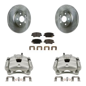 Front Disc Brake Caliper Rotors & Semi-Metallic Pad Kit For Chevrolet Cruze Bolt EV Volt KC8-100118P
