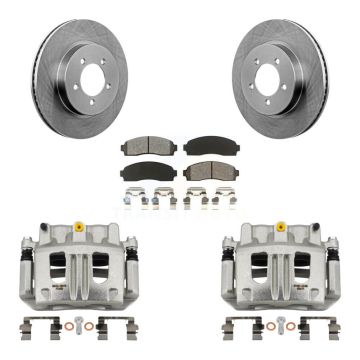 Front Brake Caliper Rotors & Semi-Metallic Pad Kit For Ford Explorer Mercury Mountaineer KC8-100118S