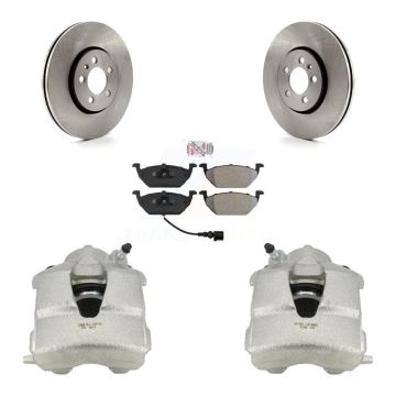 Front Disc Brake Caliper Rotors Semi-Metallic Pad Kit For 2000-2001 Volkswagen Golf 2.0L KC8-100119N