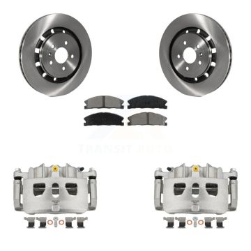 Front Brake Caliper Rotor Semi-Metallic Pad Kit For Ford Explorer Flex Taurus Police MKS KC8-100119S