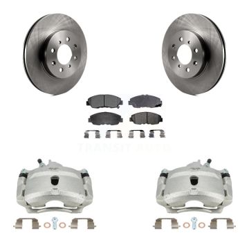 Front Disc Brake Caliper Rotors And Semi-Metallic Pads Kit For Honda Civic KC8-100121P