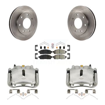 Front Disc Brake Caliper Rotors And Semi-Metallic Pads Kit For 2004 Ford F-150 4WD KC8-100124N