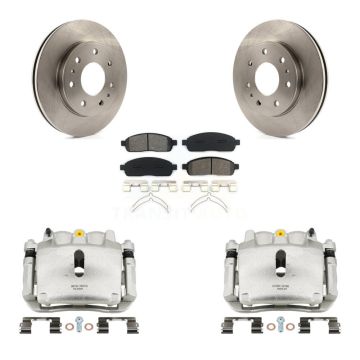 Front Brake Caliper Rotors & Semi-Metallic Pad Kit For 2009 Ford F-150 With 7 Lug Wheels KC8-100126S