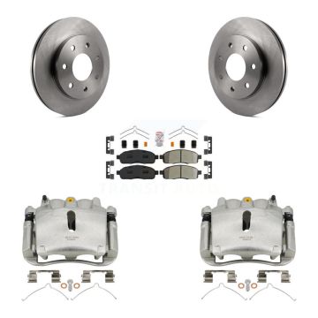 Front Disc Brake Caliper Rotors Semi-Metallic Pad Kit For Ford F-150 Lincoln Mark LT 4WD KC8-100127N
