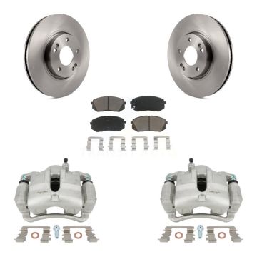 Front Disc Brake Caliper Rotors And Ceramic Pads Kit For Hyundai Tucson Kia Sportage KC8-100128C