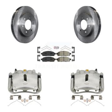 Front Disc Brake Caliper Rotors Semi-Metallic Pad Kit For Ford F-150 Lincoln Mark LT 4WD KC8-100129N