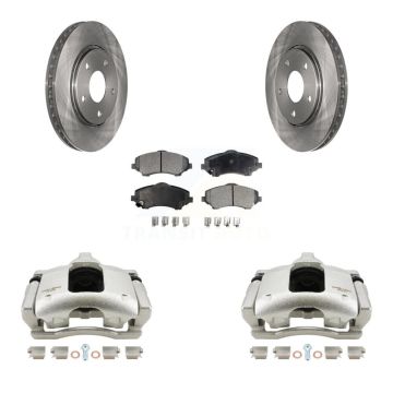 Front Disc Brake Caliper Rotors And Semi-Metallic Pads Kit For 2009-2011 Dodge Journey KC8-100129P