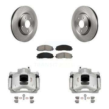 Front Disc Brake Caliper Rotors And Semi-Metallic Pads Kit For Ram C/V KC8-100129S