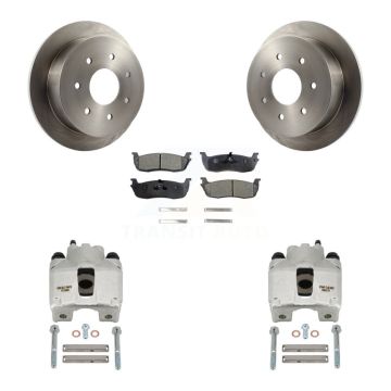 Rear Disc Brake Caliper Rotors And Ceramic Pads Kit For Ford F-250 HD KC8-100129T