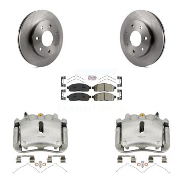 Front Disc Brake Caliper Rotors Semi-Metallic Pad Kit For Ford F-150 Lincoln Mark LT 4WD KC8-100131N