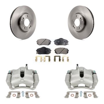 Front Brake Caliper Rotor Semi-Metallic Pad Kit For 2016 Kia Sportage 2.4L From 12 10 15 KC8-100133P