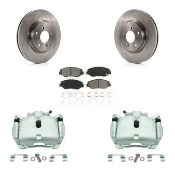 Front Disc Brake Caliper Rotors And Semi-Metallic Pads Kit For 2012-2016 Honda CR-V FWD KC8-100133S