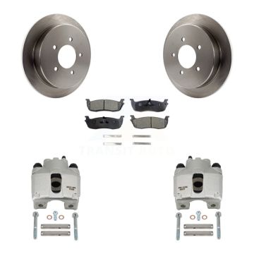 Rear Disc Brake Caliper Rotors And Ceramic Pads Kit For 1997-1998 Ford F-150 Expedition KC8-100133T