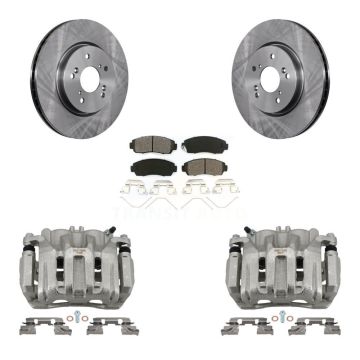 Front Disc Brake Caliper Rotor And Semi-Metallic Pad Kit For Honda CR-V Crosstour Accord KC8-100134S