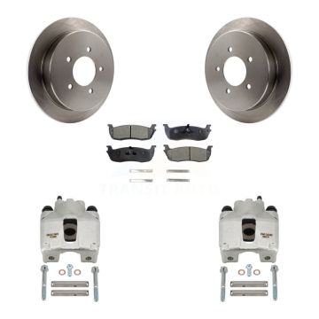 Rear Disc Brake Caliper Rotors And Ceramic Pads Kit For 1997-1998 Ford F-150 Expedition KC8-100134T