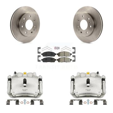 Front Brake Caliper Rotors & Semi-Metallic Pad Kit For 2009 Ford F-150 With 7 Lug Wheels KC8-100135N